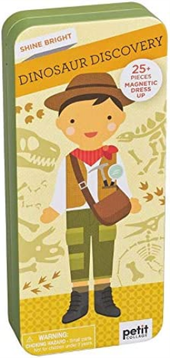 Petit Collage- Magnetic Dress Up-Dino Discovery Kit de Juego, Multicolor (PTC478