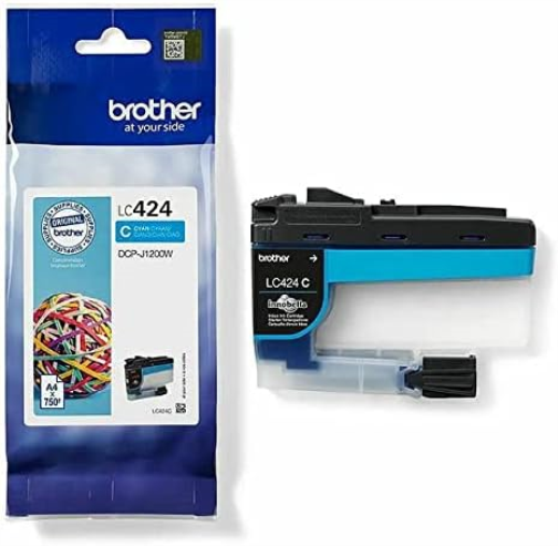 Brother LC-424C Inkjet Cartridge, Cyan, Single Pack, Standard Yield, includes 1 x Inkjet Cartridge, Brother Genuine Supplies