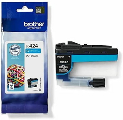 Brother LC-424C Inkjet Cartridge, Cyan, Single Pack, Standard Yield, includes 1 x Inkjet Cartridge, Brother Genuine Supplies