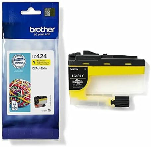 Brother LC-424Y Inkjet Cartridge, Yellow, Single Pack, Standard Yield, includes 1 x Inkjet Cartridge, Brother Genuine Supplies