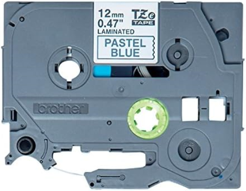 Brother Original laminiertes Schriftband TZe-MQ531 12 mm, schwarz auf pastell-blau (u.a.für Brother P-touch H200, H100LB/R, H105, E100/VP, D200/BW/VP, D210/VP, Cube)