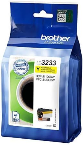 BROTHER LC-3233Y Inkjet Cartridge, Yellow, Single Pack, Super High Yield, Includes 1 x Inkjet Cartridge, Genuine Supplies