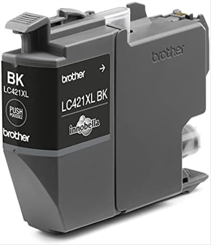 BROTHER, LC-421XLBK Inkjet Cartridge, Black, Single Pack, High Yield Includes 1 x Inkjet Cartridge, Brother Genuine Supplies