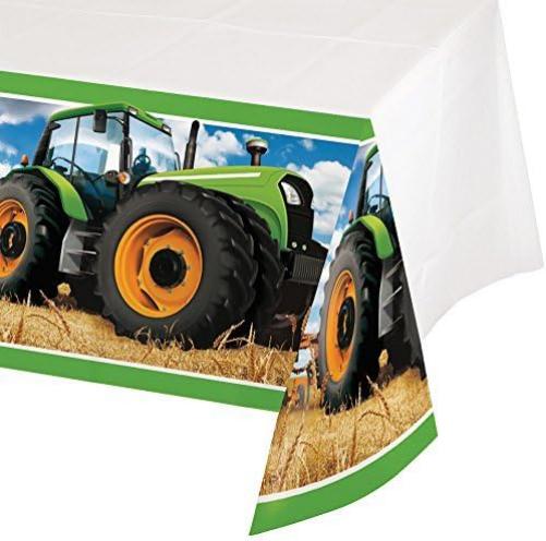 Creative Converting Tractor Time - Cubierta de plástico para Mesa (1 Unidad, 54 x 102 cm
