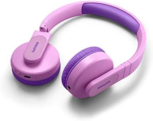 PHILIPS TAK4206PK/00 Auriculares de Diadema Inalámbricos Bluetooth para Niños, Luces LED de Colores, Wireless, Rosa (Pink)