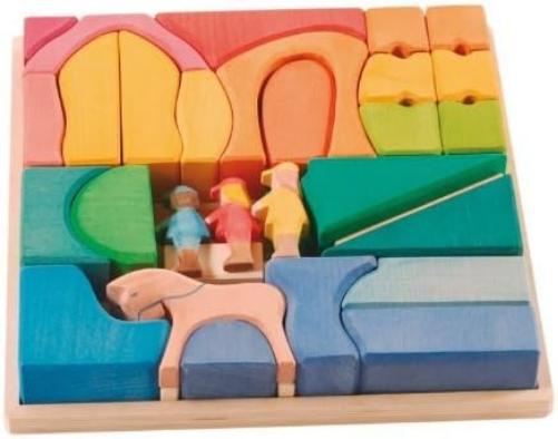 Ostheimer - Houten Blokken Regenboog Manege Set