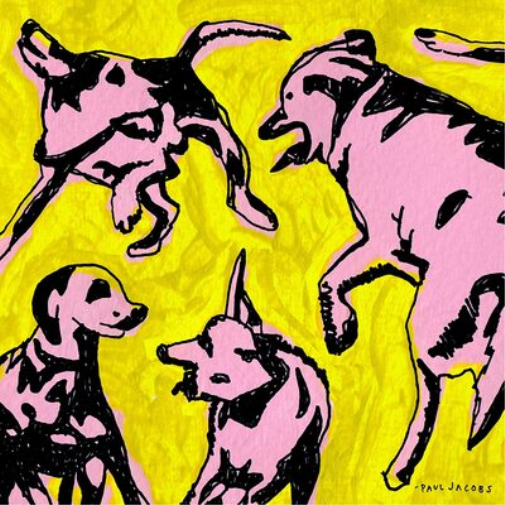 Pink Dogs On the Green Grass