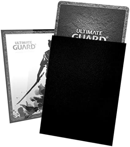 Ultimate Guard Katana Card Sleeves, 100 Standard Size TCG Sleeves, 66 x 91mm, Black Back, Tournament Sleeves, No PVC & Acid-Free, High Clarity Standard Black