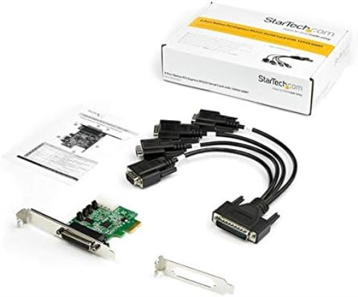 StarTech.com PCI Express serielle Schnittstellenkarte (4 port, RS232, 16950 UART, 256-Byte-FIFO-Cache, Windows and Linux