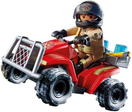 Playmobil City Action 71090 Fire Rescue Quad with Pullback Motor, Toy for Children Ages 4+, Multicoloured, One Size