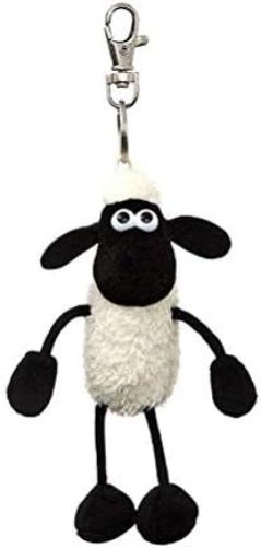 Shaun the Sheep Plush 61176 Backpack Clip, Black and White, Great Gift Idea,9 x 7 x 14 centimetres
