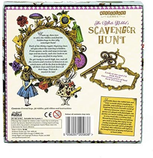 Professor PUZZLE The White Rabbit's Scavenger Hunt Alice in Wonderland themed Treasure Hunt for the whole family.