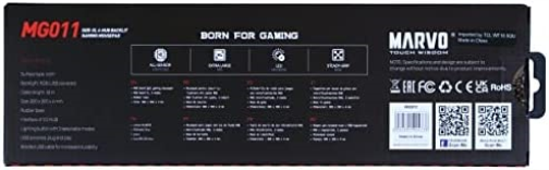 MARVO MG011 Gaming Mouse Pad with 4-port USB Hub and 11 RGB Effects, XL 800x300x4mm, USB Connection, Soft Microfiber Surface for speed and control with Non-Slip Rubber Base and Stitched Edges, Black