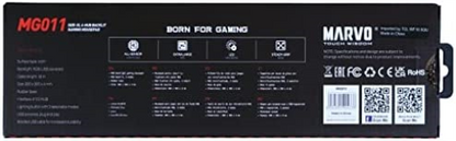 MARVO MG011 Gaming Mouse Pad with 4-port USB Hub and 11 RGB Effects, XL 800x300x4mm, USB Connection, Soft Microfiber Surface for speed and control with Non-Slip Rubber Base and Stitched Edges, Black