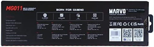 MARVO MG011 Gaming Mouse Pad with 4-port USB Hub and 11 RGB Effects, XL 800x300x4mm, USB Connection, Soft Microfiber Surface for speed and control with Non-Slip Rubber Base and Stitched Edges, Black