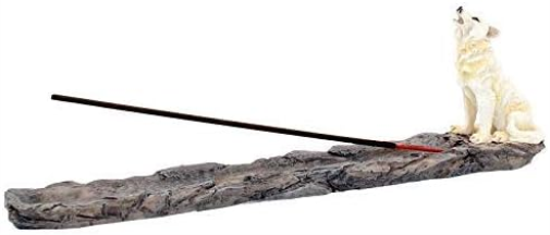 Wolf Call Ihowling White Wolf Incense Holder 27.8Cm