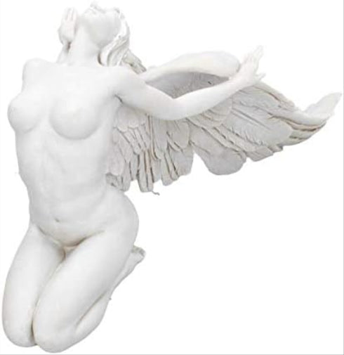 Nemesis Now Angels Freedom Figurine 40cm, Resin, White, Angel Figurine, Kneeling Angel Design, Angelic Spiritual Decor, Cast in the Finest Resin, Painstakingly Hand-Painted