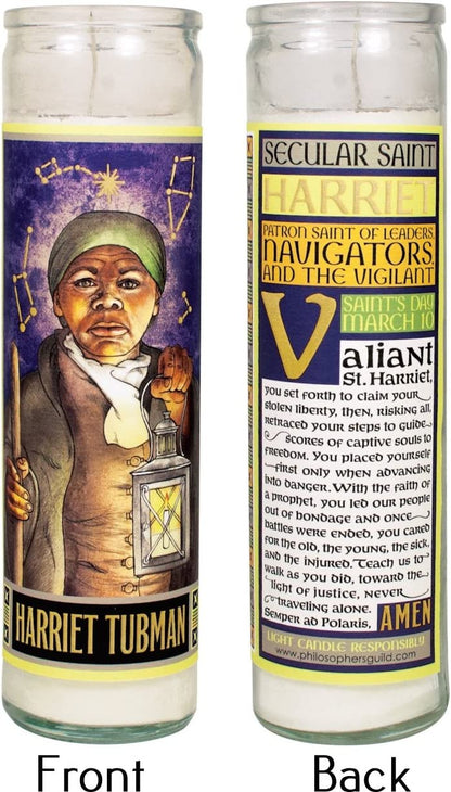 Harriet Tubman Secular Saint Candle - 8.5 Inch Glass Prayer Votive - [Dutch Import]