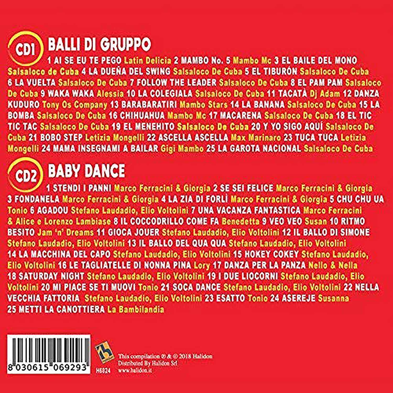2 CD Balli di Gruppo, Baby Dance, Latin Summer Party, Ai Se Eu Te Pego, Macarena, Waka Waka, Chu Chu Ua, Veo Veo, Il Coccodrillo Come Fa