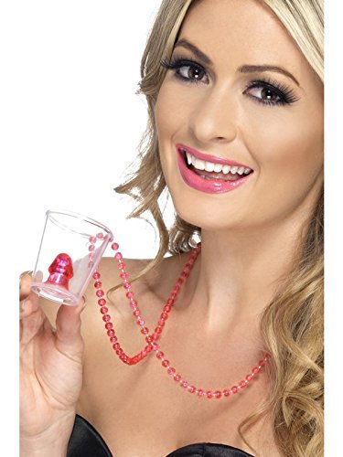 `Hen Night Willy Shot Glass, Pink, on Necklace`