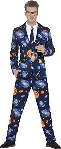 Smiffys Space Suit, Blue (Size XL) - `Space Suit, with Jacket, Trousers & Tie -  (Size: XL)`