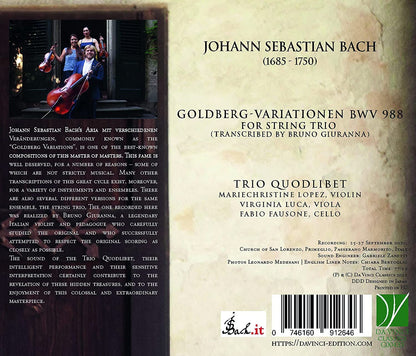 `Bach: Goldberg-Variationen, Bwv 988, For String Trio (Trans. By Bruno Giuranna)`