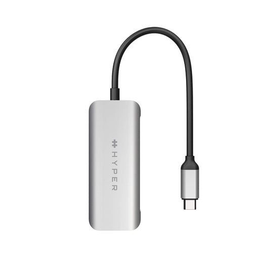 HYPER HD41-GL interface hub USB 2.0 Type-C Black, Grey
