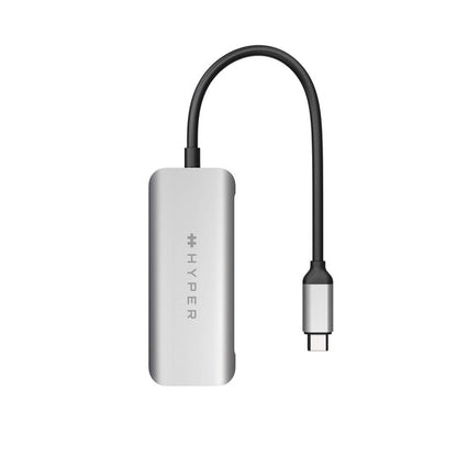 HYPER HD41-GL interface hub USB 2.0 Type-C Black, Grey