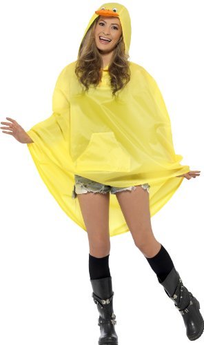 Smiffys Duck Party Poncho, Yellow - `Duck Party Poncho, Yellow, with Drawstring Bag`
