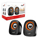Genius Sp-Q160 2.0 Desktop Speakers, Stereo Sound, Usb Powered Plug And Play, 6W, 3.5Mm With Volume Control, Orange