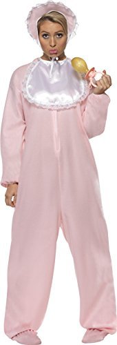 Baby Romper Costume, Pink, with Fleece Bodysuit, Bonnet & Bib Women's Costumes