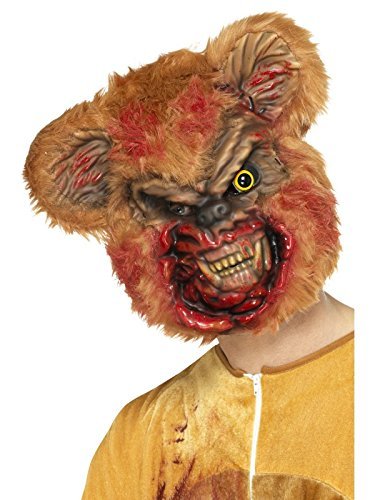 Smiffys Zombie Teddy Bear Mask, Brown