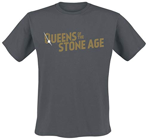 QUEENS OF THE STONE AGE - TEXT LOGO (METALLIC) GREY T-Shirt XX-Large - TEXT LOGO (METALLIC)