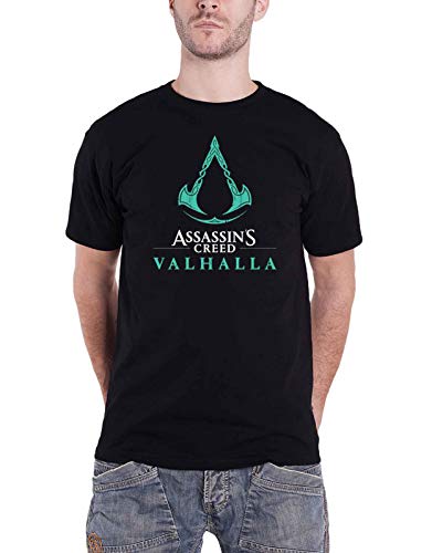 ASSASSIN'S CREED - VALHALLA - ASSASSIN'S CREED LOGO (GREEN) BLACK T-Shirt Medium - ASSASSIN`S CREED LOGO (GREEN)