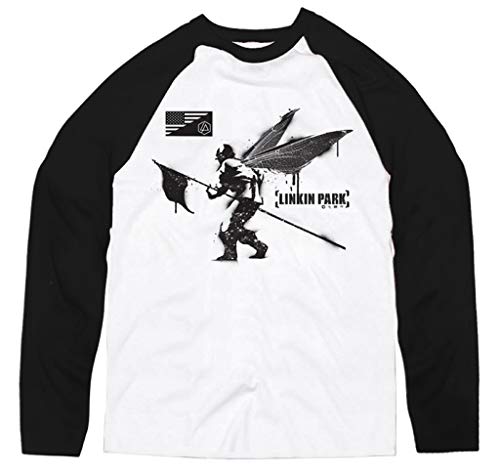 LINKIN PARK - STREET SOLDIER WHITE Long Sleeved Baseball Shirt Medium