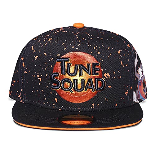Warner Bros Space Jam: A New Legacy Tune Squad Logo All-Over Print Snapback Baseball Cap, Unisex, Black/Orange (Sb754046