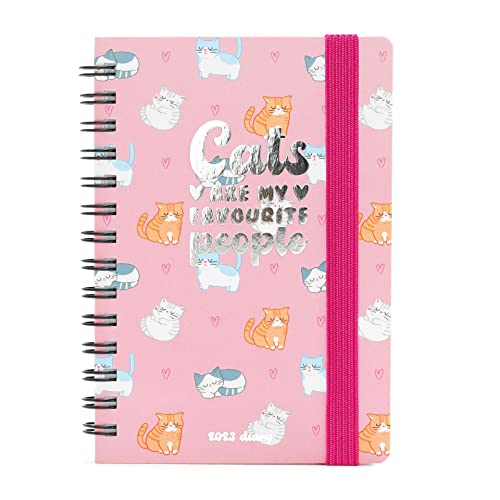 Small Weekly Spiral Bound Diary 12 Month 2023 - Kitty Stationery