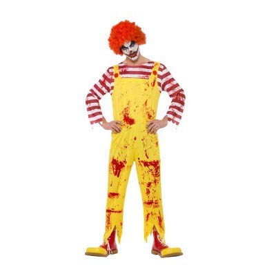 Smiffys Kreepy Killer Clown Costume, Yellow & Red (Size M) - `Kreepy Killer Clown Costume, Yellow & Red, with Jumpsuit -  (Size: M)`