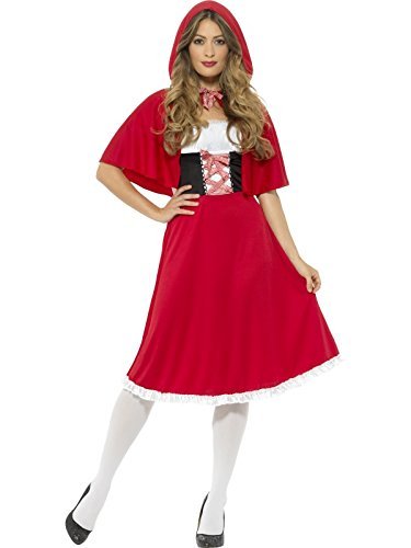 Smiffys Red Riding Hood Costume, Red (Size S) - `Red Riding Hood Costume, Red, with Longer Length Dress & Cape -  (Size: S)`