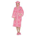 DC Comics Harley Quinn Birds of Prey Ladies Hooded Dressing Gown Robe Pink