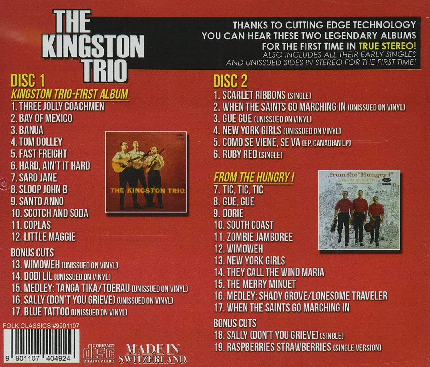 KINGSTON TRIO / LIVE FROM THE HUNGRY I IN TRUE STEREO (2CD)
