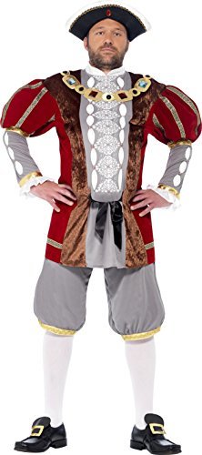 Smiffys Deluxe Henry VIII Costume, Red (Size M) - Deluxe Henry VIII Costume, Red, with Jacket & Trousers