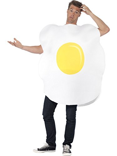 Smiffys Egg Costume, White - Egg Costume, White, with Printed Tabard