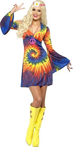 Smiffys 60s Tie Dye Costume, Psychedelic (Size M) - `60s Tie Dye Costume, Psychedelic, with Dress -  (Size: M)`