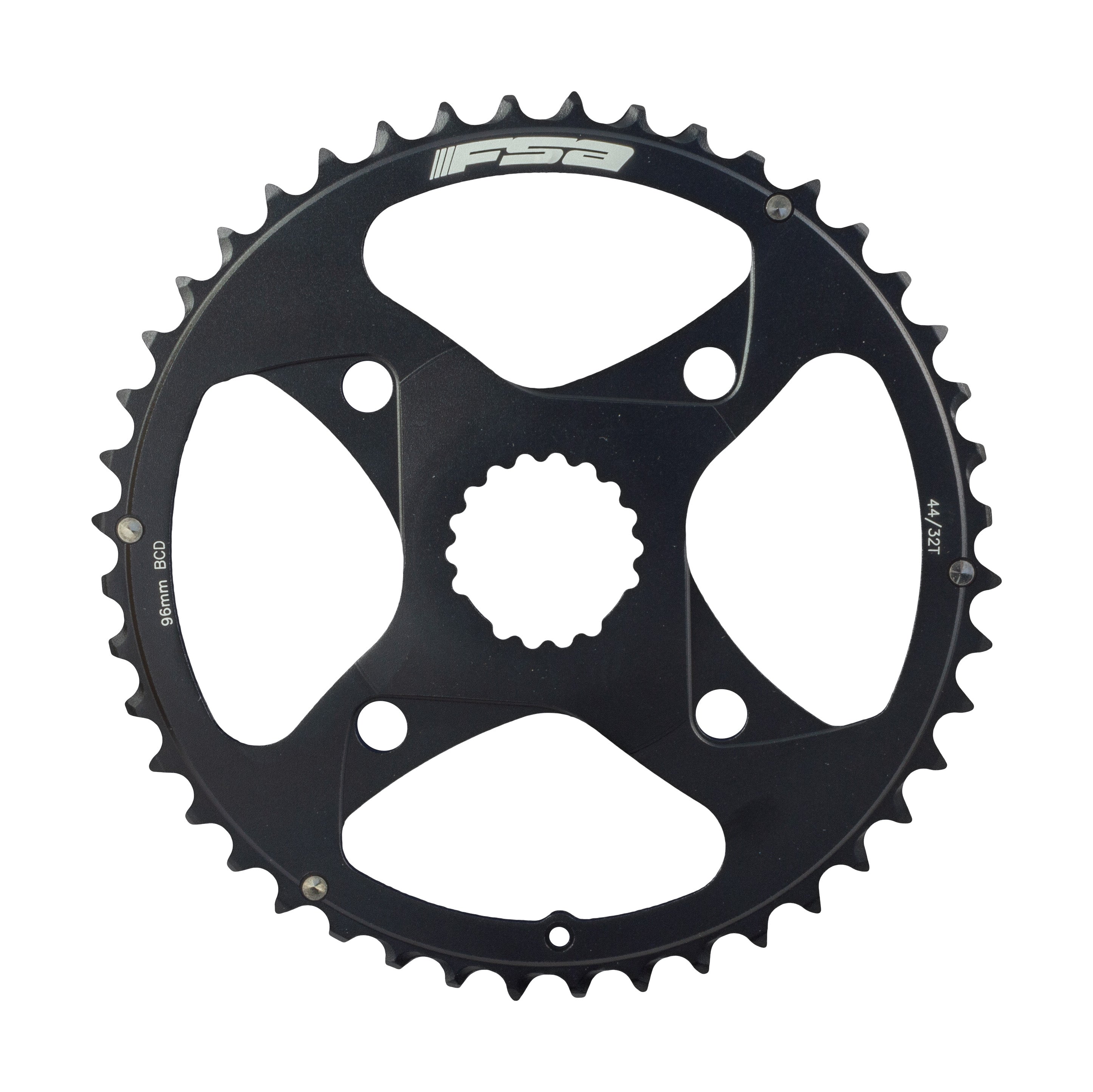 Alloy MTB Chainring (2x10, 96x44T, Black, 4h)
