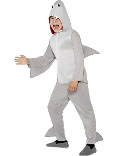 Smiffys Shark Costume, Grey (Size S) - `Shark Costume, Grey, with Hooded Jumpsuit & Fins -  (Size: S)`