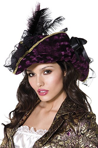 Smiffys Fever Marauding Pirate Hat, Purple