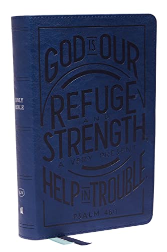 KJV, Personal Size Reference Bible, Verse Art Cover Collection, Leathersoft, Blue, Red Letter, Thumb Indexed, Comfort Print