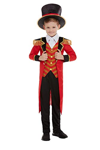 Smiffys Deluxe Ringmaster Costume, Red (Size L) - `Deluxe Ringmaster Costume, Red, with Jacket, Mock Shirt, Trousers & Hat -  (Size: L)`