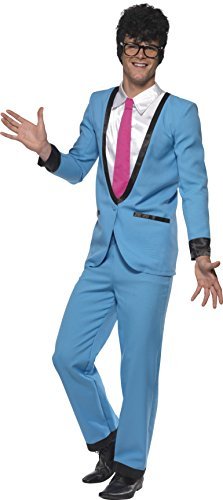 Smiffys Teddy Boy Costume, Blue (Size XL) - `Teddy Boy Costume, Blue, with Trousers, Jacket with Mock Shirt & Tie -  (Size: XL)`